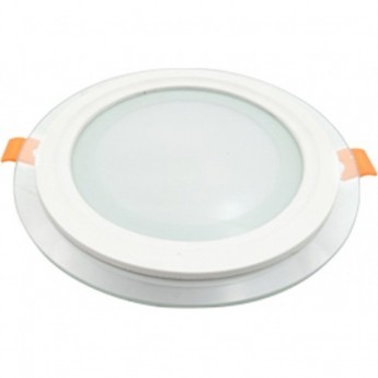 Круглый даунлайт встраиваемый ECOLA LED DOWNLIGHT 1042 DGRW60ELC со стеклом и подсветкой с драйвером 6W 220V 2700K 100x35