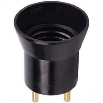 Переходник вилка-патрон ECOLA BASE APU27BEAY E27, черный