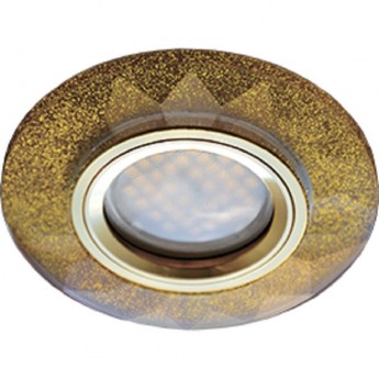 Светильник ECOLA MR16 DL1654 GU5.3 Glass Стекло Круг граненый Золотой блеск / Золото 25x90 (кd74)